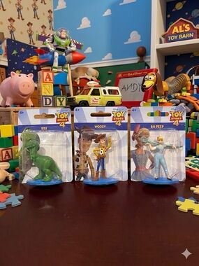 Toy Story 4 Figure Bundle – Woody, Bo Peep & Rex | Disney Pixar Collectible Toys